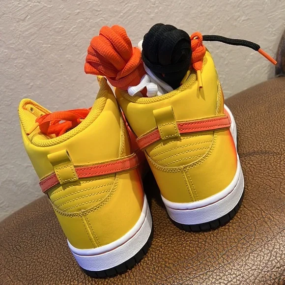 Brand New Rare Nike SB Dunk High Orange/Yellow Sweet Tooth Candy Corn Sneakers!